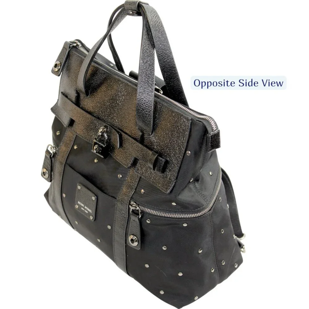 Henri Bendel Jetsetter Large Rare Find Tonal Stud Three Way Convertible Backpack